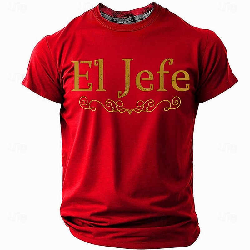 Men's Funny Slang Spanish T Shirt Short Sleeve T shirt 3D Print Crew Neck Shirt Fashion Daily Street Casual Daily Black Red Blue Summer Spring All Seasons Clothing Apparel S M L XL XXL XXXL3