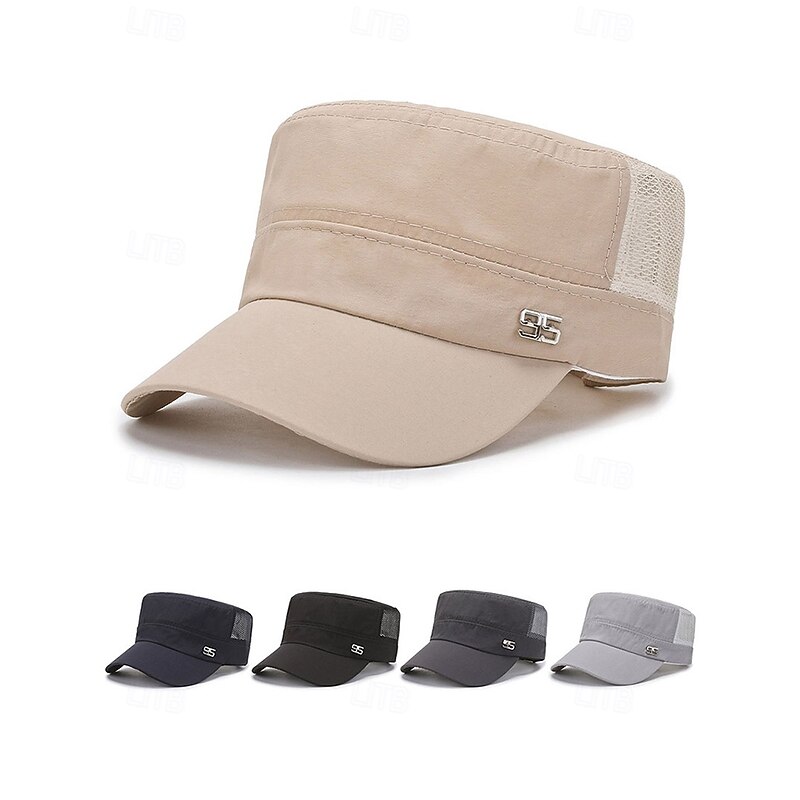 Men's Lightweight Breathable Mesh Military Cap – Adjustable Summer Flat Top Hat for Outdoor Sports, Travel & Beachwear2