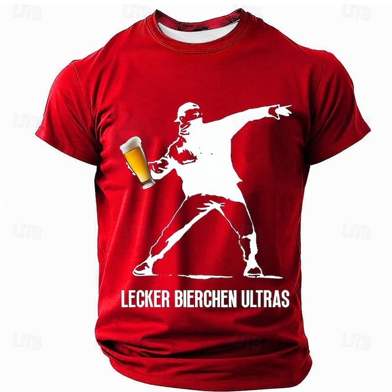 Men's Short Sleeve Graphic T-Shirt | Tasty Beer Ultras Design | Hobbies & Lifestyle Beer Fan Apparel3