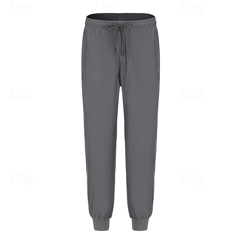 Men's Trousers Jogging Pants Sports Pants Training Pants Pocket Drawstring Elastic Waist Plain Comfort Sports Outdoor Daily Fashion Casual Black Gray Micro-elastic4