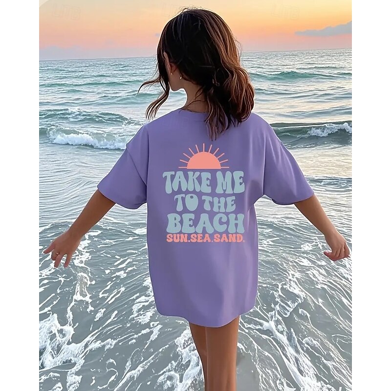 Girls' 3D Sun Letter T shirt Tee Short Sleeve Summer Spring Fashion Basic Kids 4-12 Years Crew Neck Outdoor Casual Daily Regular Fit