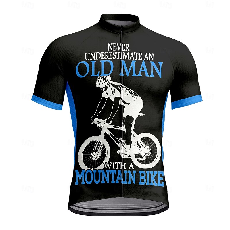 Men's Cycling Jersey Graphic Geometric Letter & Number Short Sleeve Bike Tee Tshirt Top with 3 Rear Pockets UV Resistant Quick Dry Front Zipper Reflective Strips Sports White Yellow Blue Clothing4