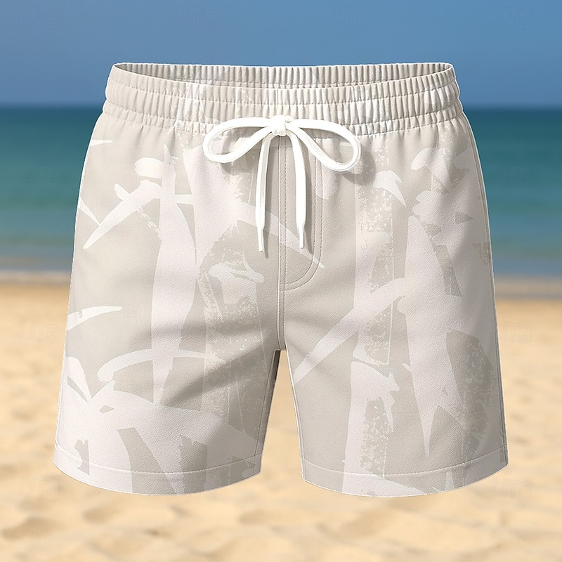 Men's Plants Bamboo Swim Trunks Swim Shorts Board Shorts Mid Waist Streetwear Hawaiian Beach Vacation Wear Side Pockets Mesh Lining Elastic Drawstring Waist Designer Clothing Apparel2