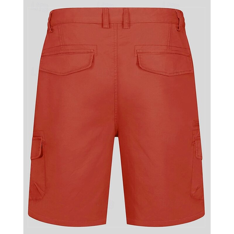 Men's Cargo Shorts Shorts Summer Shorts Elastic Waist Multi Pocket Flap Pocket Plain Comfort Wearable Knee Length Outdoor Sport Daily Fashion Casual Black Yellow4