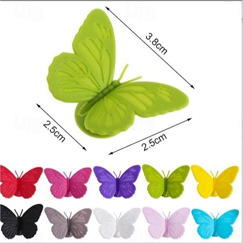 Silicone Butterfly Wine Glass Charms, 10-Color Set of Creative Wine Glass Tags for Parties and Gatherings3