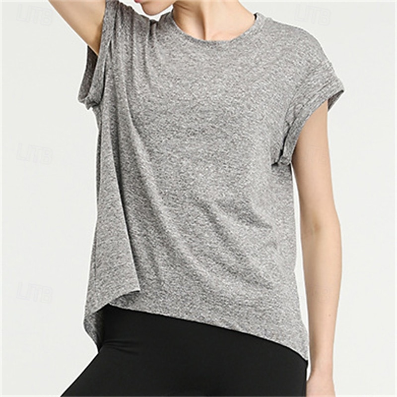 Women's Solid Colored Sport Shirt Tennis Shirt Tennis Top Quick Dry Breathable Tennis Golf Pickleball Open Back Pink Gray Tennis Clothing2