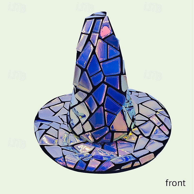 Cyberpunk Festival Hat, Holographic Laser Party Hat for Halloween, Rave, EDM, Costume and Cosplay Accessories4