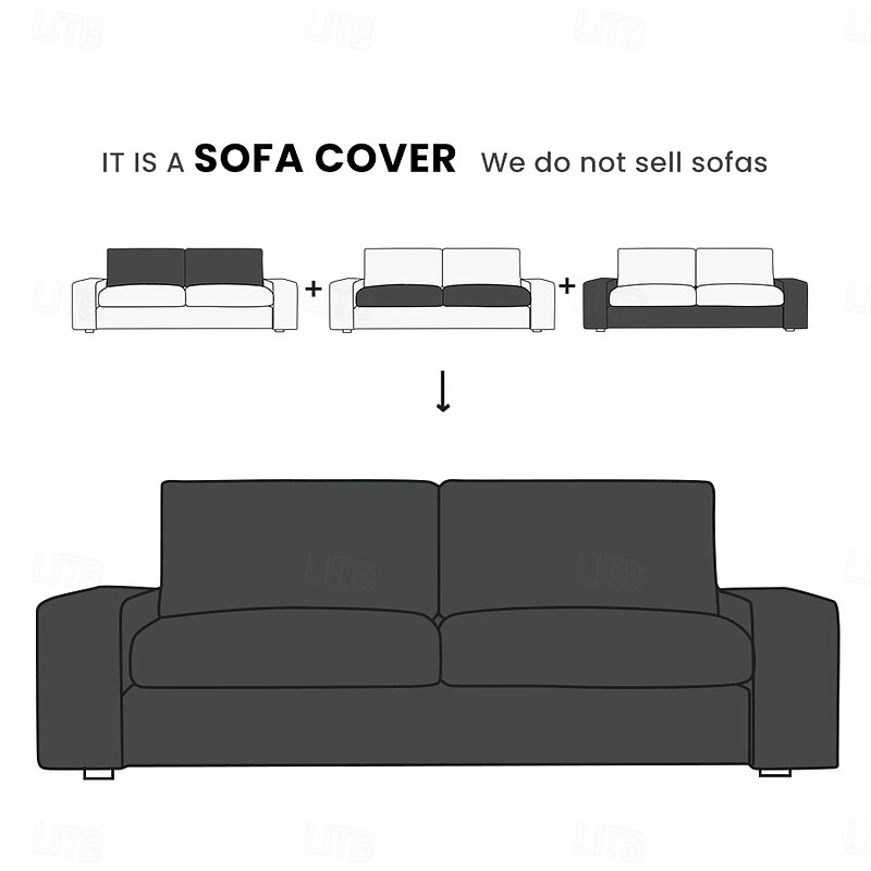 Waterproof Sofa Cover Suitable For KIVIK Solid Color Quilted Slipcovers For Pets2