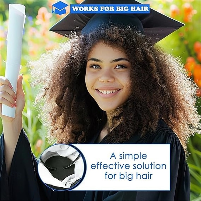 Graduation Cap Headband Grad Cap Headband Firm Anti Fall Hairband for Graduation Hat Accessories for Graduates Black3