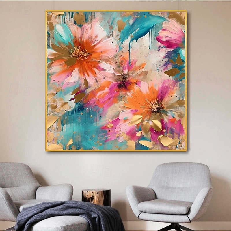Handmade Oil Painting Canvas Wall Art Decoration Modern Abstract Flowers for Home Decor Stretched Frame Hanging Painting/Rolled Frameless Unstretched Painting2