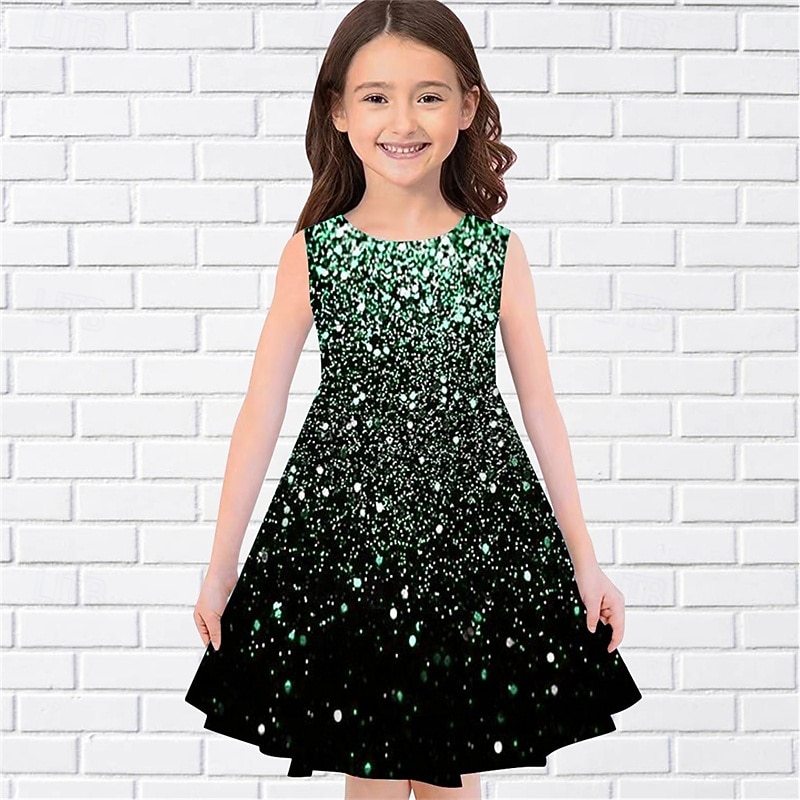 Girls' 3D Graphic Dress Sleeveless Summer Spring Vacation Daily Holiday Princess Beautiful Sweet Kids 4-12 Years Casual Dress A Line Dress Knee-length Regular Fit3