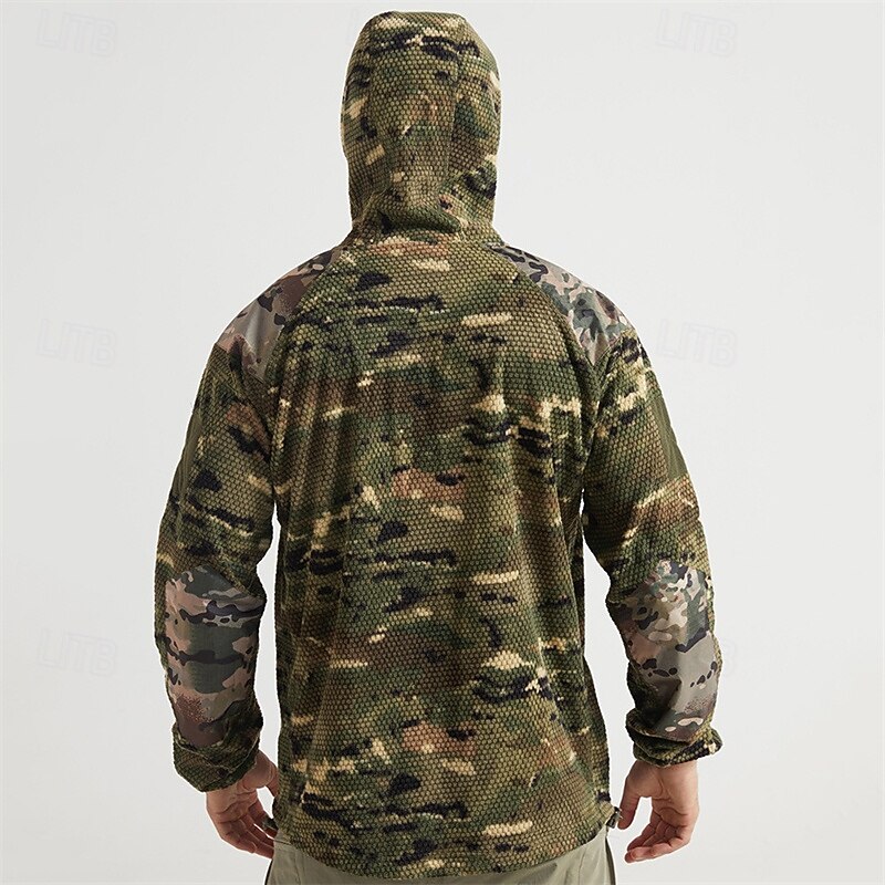 Men's Hiking Jacket Winter Coat Hiking Fleece Jacket Winter Outdoor Thermal Windproof Winter Fleece Jacket Green Green+Yellow3