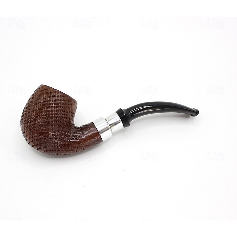 Wooden Tobacco Pipe with 9mm Filter - Elegant Handmade Pipe with Stand and Felt Bag, Classic Design for Enthusiasts and Collectors2