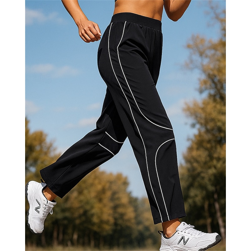 Men's Joggers Sweatpants Running Pants Elastic Waistband Pants / Trousers Sports & Outdoor Casual Fall Lightweight Elastic Tennis Running Jogging Regular Fit Sportswear Activewear Solid Colored Black2