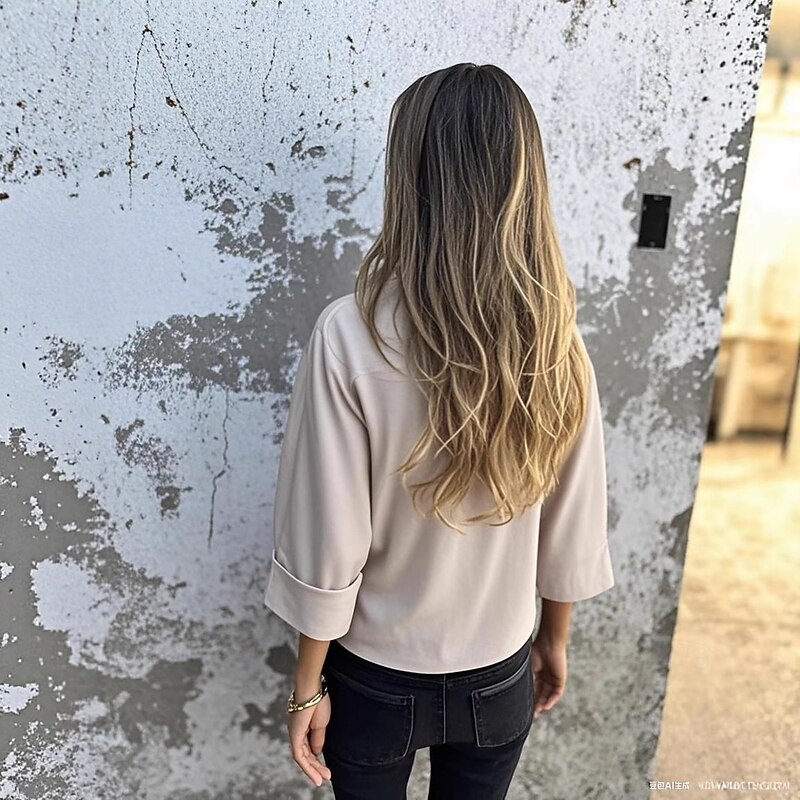 Women's Blouse Solid Color Elegant Stylish Casual Long Sleeve Crew Neck Regular Tops Daily Holiday Black White Blue Brown Beige Spring Fall3