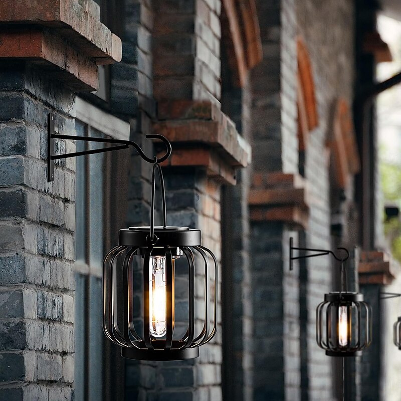 Solar Lanterns Metal Solar Lights Outdoor Waterproof Hanging Outdoor Lanterns Decorative Outdoor Lighting for Outside Patio Garden Yard Pathway Porch4