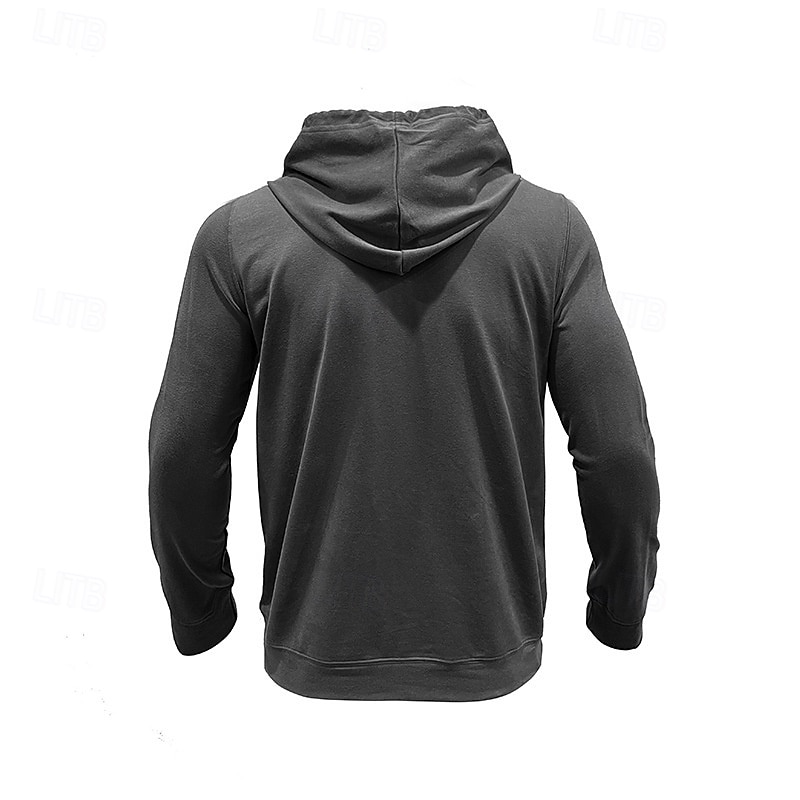 Men's Hoodie Black Army Green Green Dark Gray Coffee Hooded Plain Pocket Sports & Outdoor Daily Holiday Polyester Streetwear Basic Casual Spring Autumn / Fall Clothing Apparel Hoodies Sweatshirts4