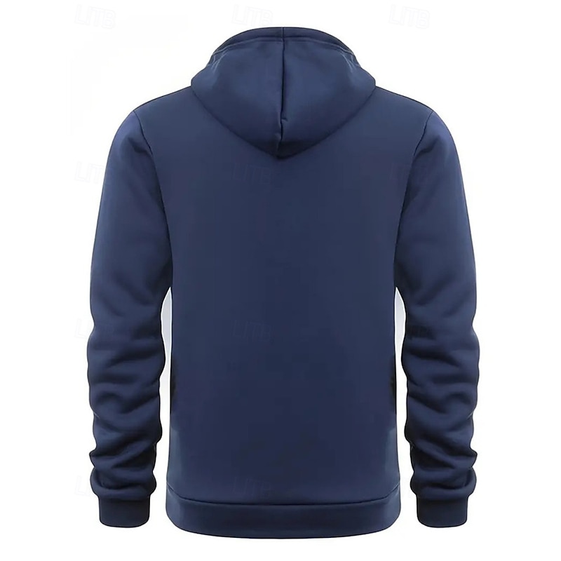 Men's Hoodie Quarter Zip Hoodie Black Army Green Navy Blue Camel Hooded Plain Zipper Pocket Sports & Outdoor Daily Holiday Polyester Streetwear Basic Casual Spring Autumn / Fall Clothing Apparel2