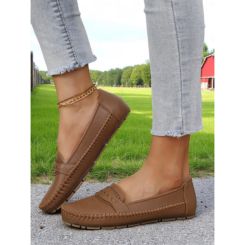 Women's Gray Moccasin Driving Flats – Soft Foldable Shoes with Anti-Slip Sole for Road Trips, Driving and Daily Errands