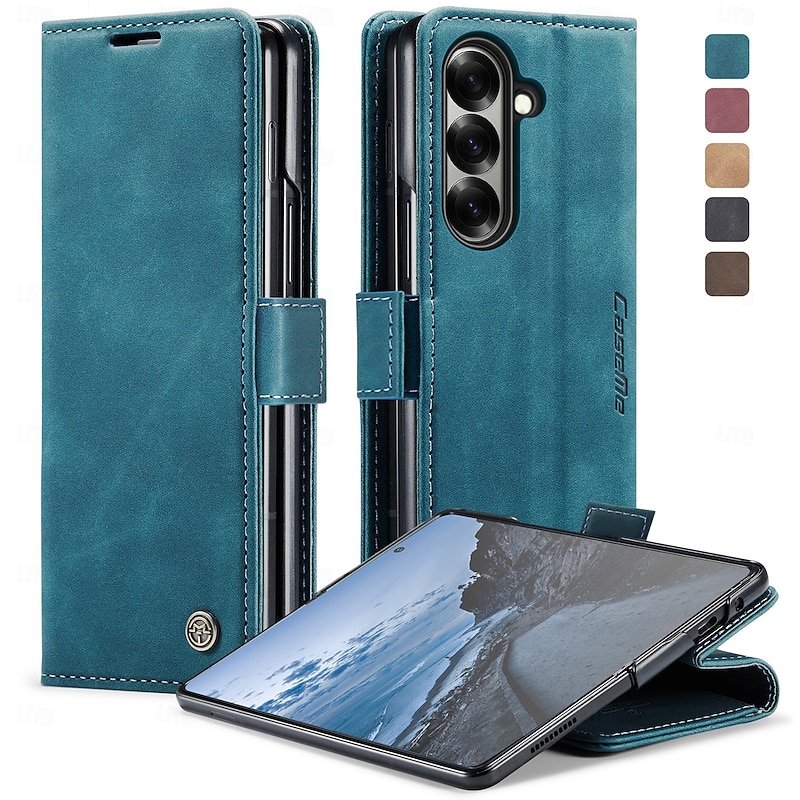 Phone Case For Samsung Galaxy Z Fold 7 Flip Cover Kickstand TPU PU Leather