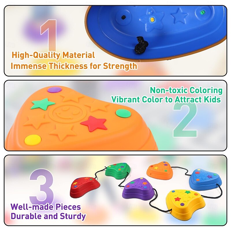 Cross-Border Anti-Slip Love-Shaped River Crossing Stones - Preschool Sensory Integration Training Equipment & Obstacle Course Toys3