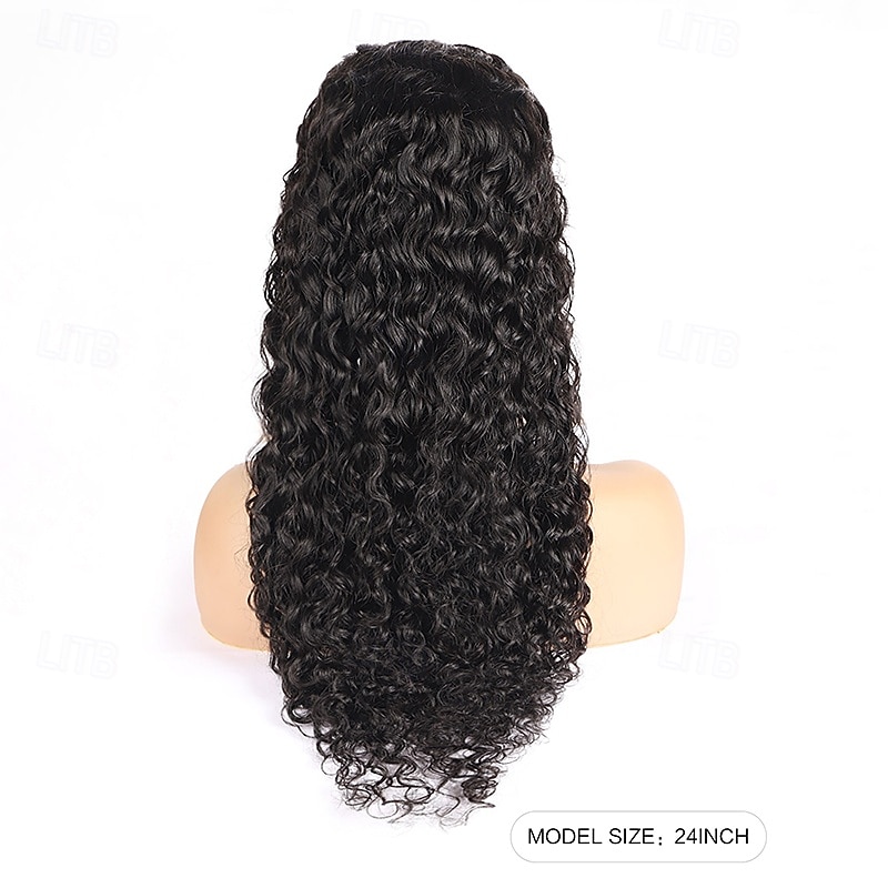 Natural Color 13*6 Front Lace Human Hair Wig  Water Wave Human Hair 150% Density 14-28 Inches2