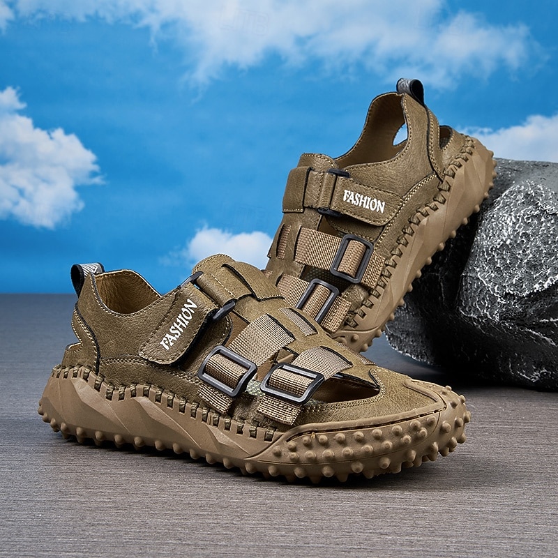 Men's Beige Outdoor Hiking Sneakers - Stylish Trekking Shoes with Durable Construction for Travel Trail Running and Outdoor Activities3