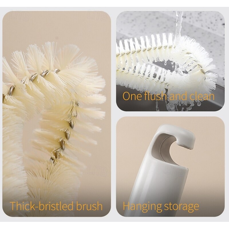 Cup Brush, Length 26cm,Cup,Pot,Suitable For Baby Bottles, L-Shaped Design3