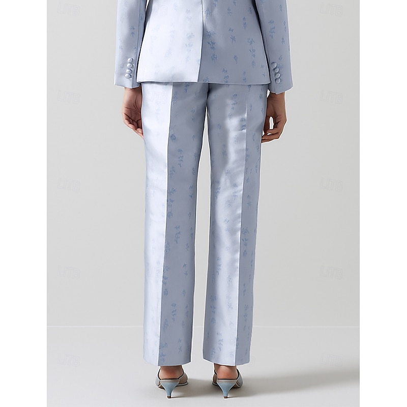 Women's Suit Pant Straight Fit Formal Wedding Guest Formal Evening Satin Elegant Vintage Simple Ankle Length Pant2