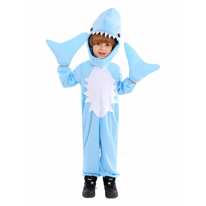 Shark Halloween Kigurumi Pajamas Onesies Fairy Tail Animal Cosplay Kid's Boys' Girls' Halloween Carnival World Book Day Performance Educational Dress Up School Event Dress Up Easy Halloween Costumes3