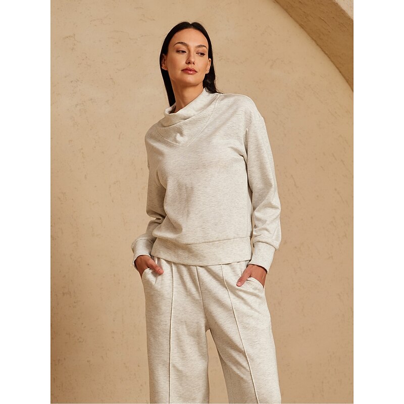 Women's Golf Pullover Sweatshirt Ivory Long Sleeve Sun Protection Top Fall Ladies Golf Attire Clothes Outfits Wear Apparel4