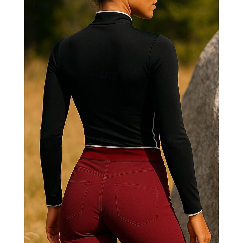 Women's Hiking Jacket Sport Jacket Outdoor Quick Dry Sweat wicking Hiking Outfits Hiking Clothes Autumn / Fall Jacket Tennis Golf Running Patchwork Black Dark Purple Blue2