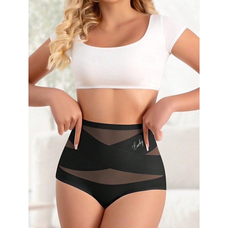 Women's Shapewear Shapewear High-Waisted Short High Waist Plain Elastic Waistband Soft Comfortable Stretchy Yoga carmine Azure Violet Black Summer Spring Slim Fit3