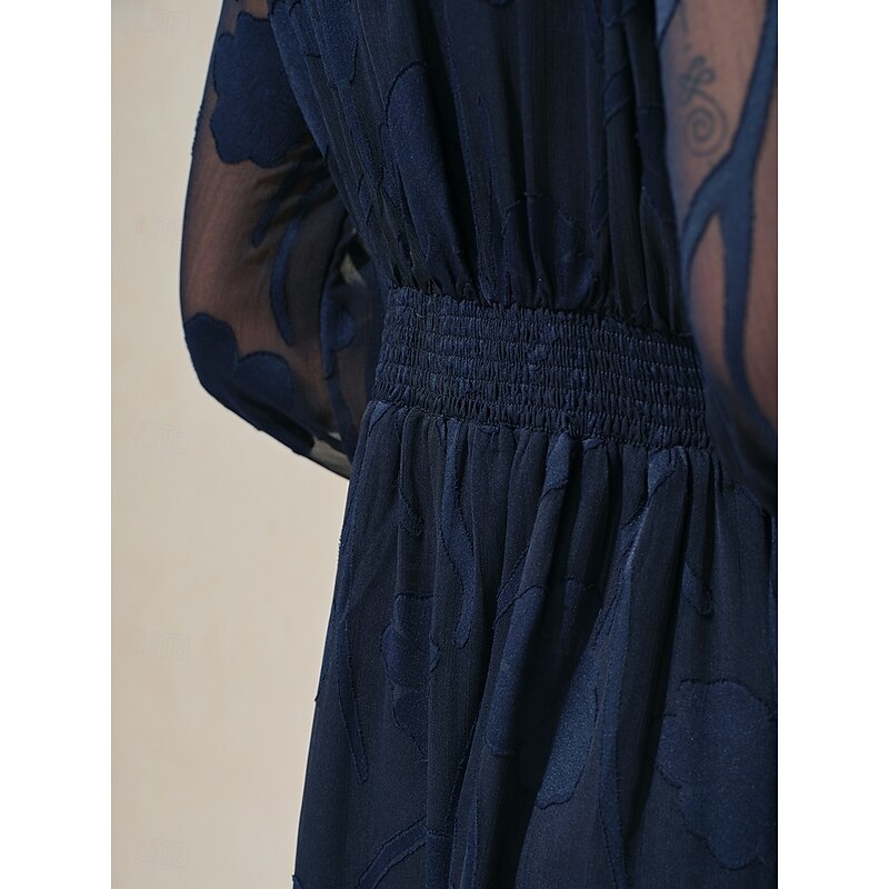 Women's Mini Dress Vintage Dress Casual Dress Vintage Casual Formal Formal Christmas Party Regular Fit Long Sleeve V Neck Blue Fall Winter3