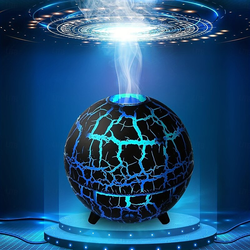 Quiet USB Powered Volcano-Inspired Aroma Diffuser with Colorful Night Light - Essential Oil Humidifier for Relaxing Ambiance in Home Office Bedroom - Hydrates Air