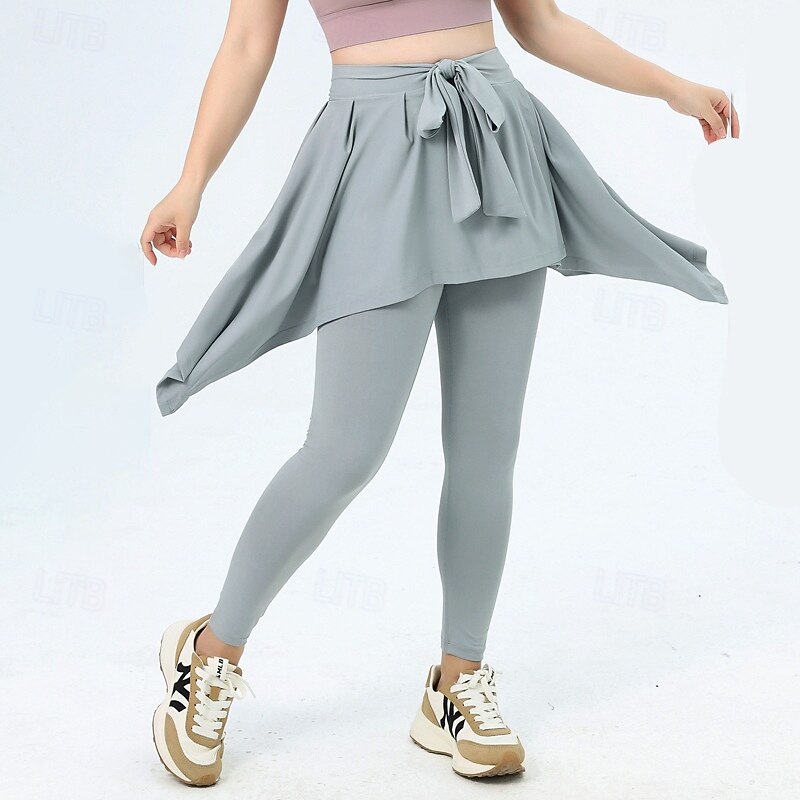 Women's fitness pants Pilates Pants Yoga Pants 2 in 1 Lightweight Gym Pilates Zumba Bottoms Solid Color Violet Black Blue Fall Sports Activewear Slim