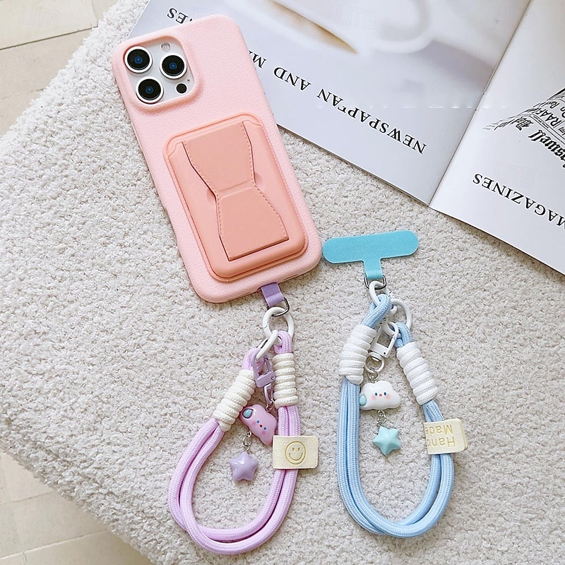 New fashionable mobile phone short rope white cloud star hanging decoration mobile phone hanging rope keychain camera hanging chain pendant mobile phone short rope3