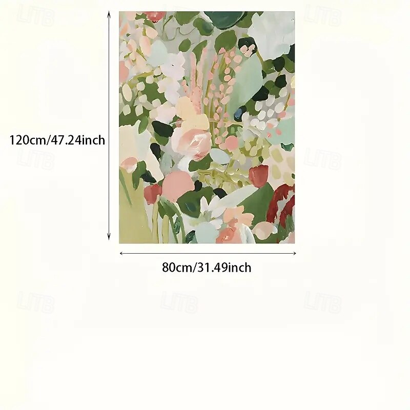 One Piece Frameless Abstract Floral Canvas Wall Art Modern Botanical Painting Poster Suitable For Living Room And Bedroom Decoration Mixed Colors No Power Required3