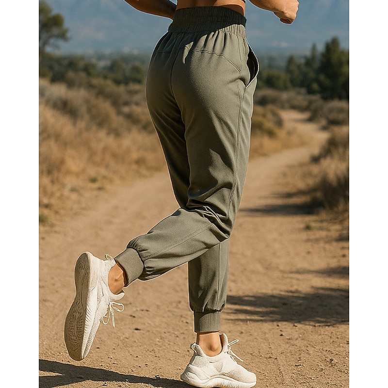 Women's Sweatpants tracksuit bottoms Drawstring Bottoms Outdoor Sports & Outdoor Casual Elastic Tennis Golf Running Regular Fit Sportswear Activewear Solid Colored Black Green Khaki3