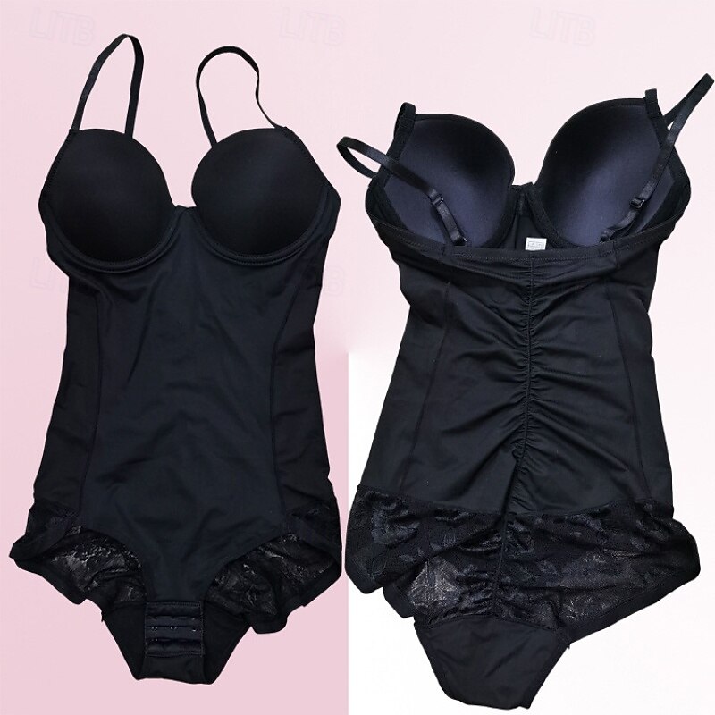 Women Lace Plain Elastic Shapewear For Pilates Dance3