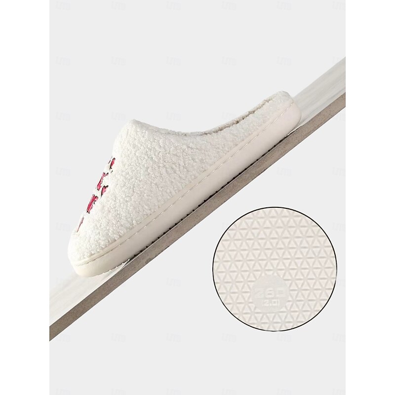 Women's Halloween Ghost Face Fuzzy Slippers - Cozy Embroidered Horror House Shoes with "No You Hang Up" Design for Spooky Season,Parties,and Loungewear4