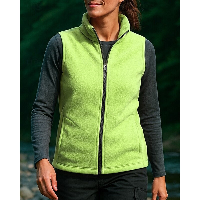 Women's Hiking Vest Sleeveless Vest Outdoor Thermal Warm Lightweight Winter Zipper Polyester Red Sky Blue Purple Hunting Fishing Climbing4