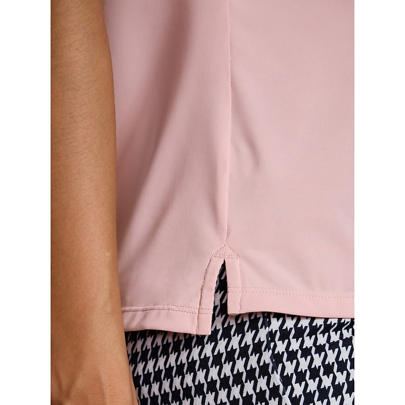 Women's Golf Polo Shirt Yan pink Black White Short Sleeve Shirt Ladies Golf Attire Clothes Outfits Wear Apparel4