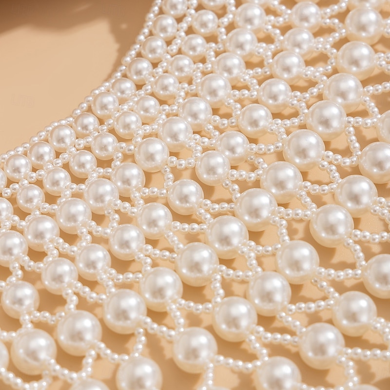 Pearl Necklace Pearl Women's Elegant Artistic Luxury Beads Wedding Drops Necklace For Wedding Party Prom4