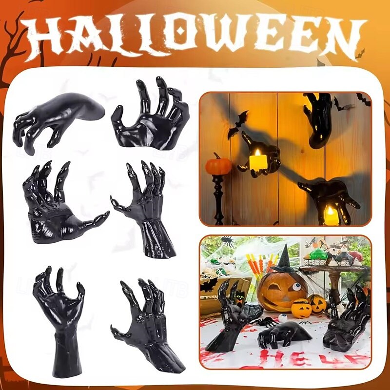3PCS Devil's Hand Haunted House Decoration Ghost Hand Ornaments Halloween Spoof Toys