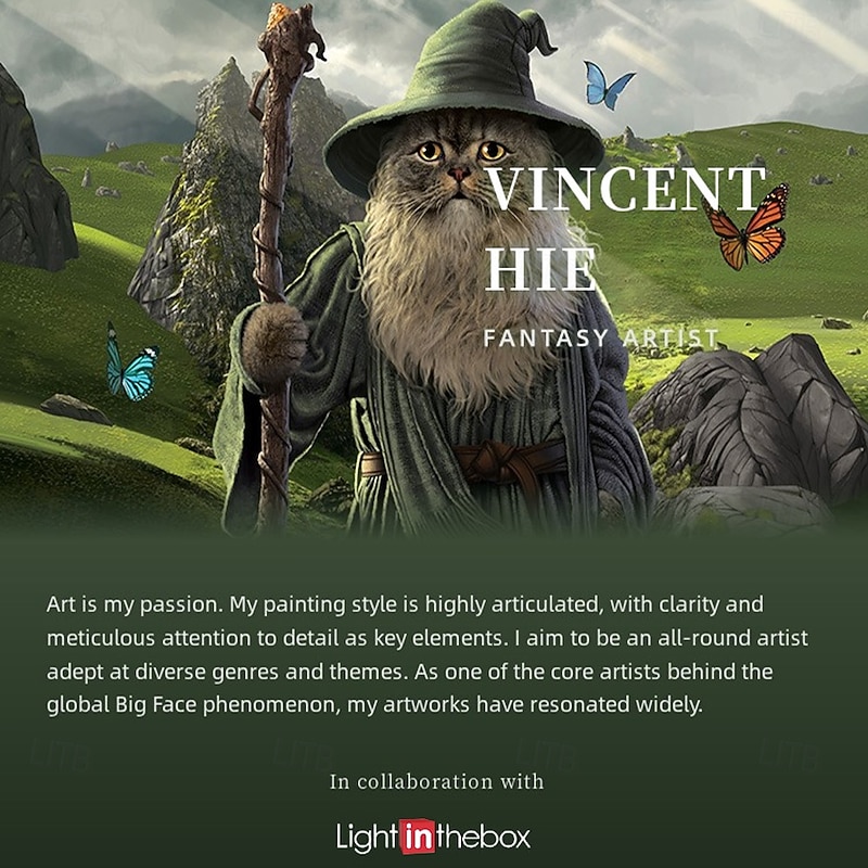 Vincent Hie Men's Wolf T Shirt Short Sleeve T shirt 3D Print Crew Neck Shirt Exaggerated Designer Party Street Casual Yellow Summer Spring All Seasons Clothing Apparel S M L XL XXL XXXL 4XL4