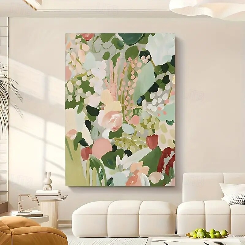 One Piece Frameless Abstract Floral Canvas Wall Art Modern Botanical Painting Poster Suitable For Living Room And Bedroom Decoration Mixed Colors No Power Required4