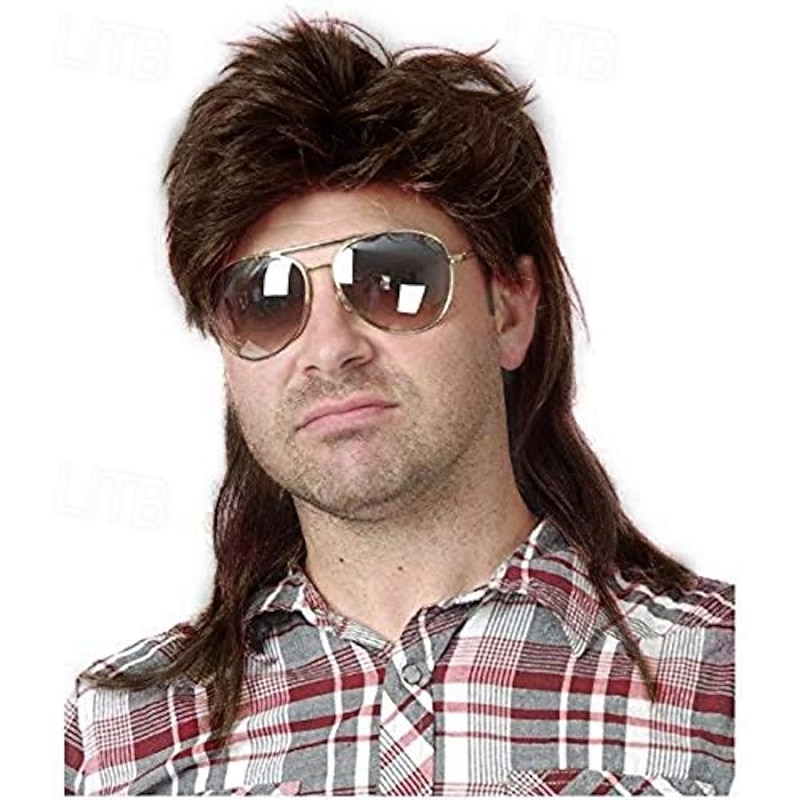 Mullet Wigs for Men 70s 80s Costumes Mens Fancy Party Accessory Cosplay Hair Male Wig Halloween Wigs3