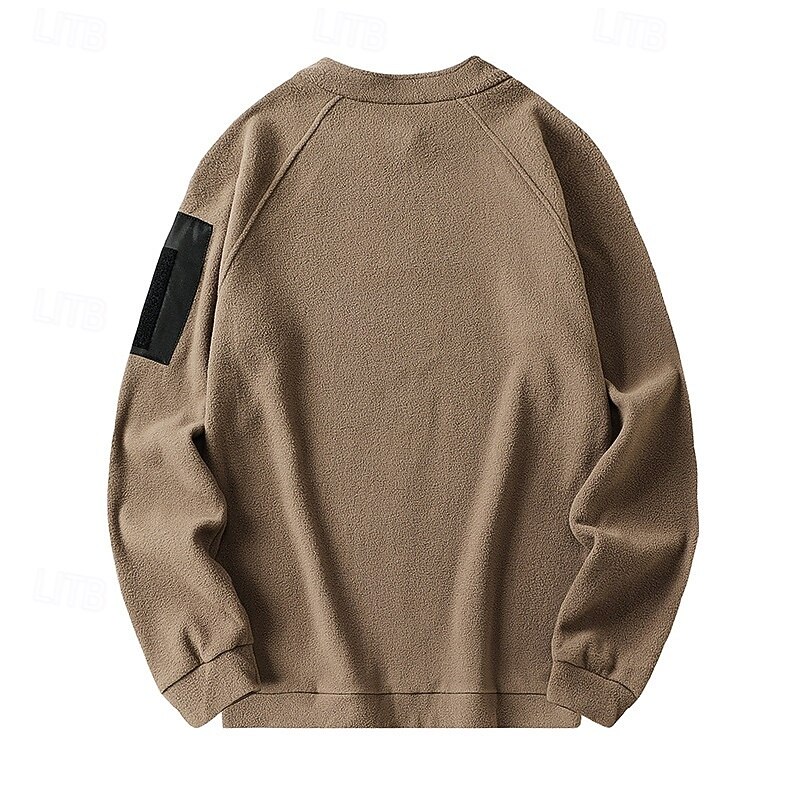 Men's Zip Sweatshirt Fleece Hoodie Yellowish brown Reddish brown Black Army Green Navy Blue Standing Collar Plain Zip Up Front Pocket Sports & Outdoor Casual Daily Streetwear Cool Sportswear Fall