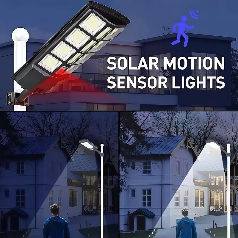 20W/30W/40W /50W Remote Control LED Solar Street Lights Outdoor Garden Street Light Motion Sensor Remote Control Waterproof Wall Light Garage Floodlight  1PC2